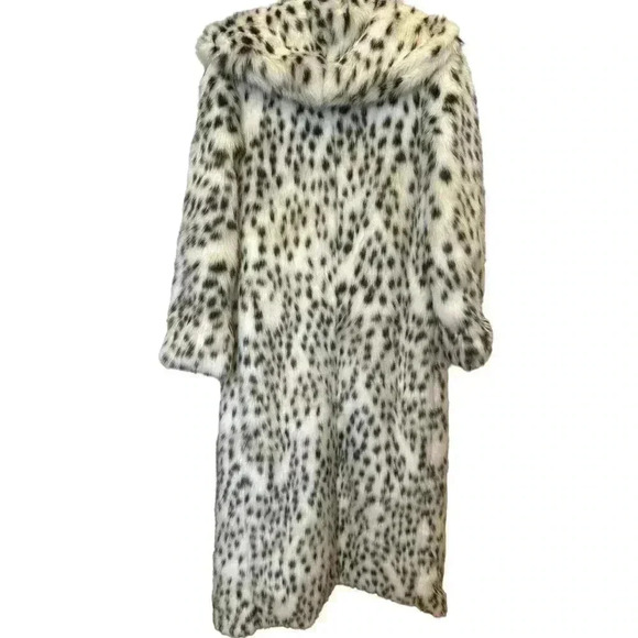 New Gigis Faux Fur Leopard Print Long Coat Sz EU 34 MSRP $799 - Picture 3 of 9